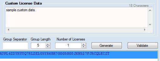 Custom License Data